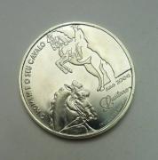 Lote 36 - Moeda de prata de 1000 Escudos comemorativa de O Homem e o seu Cavalo, Lusitano , datada de 2000, Bela