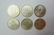 Lote 105 - Lote de 6 moedas de prata da Republica Portuguesa, são moeda de 20 Escudos Ponte Salazar 1966, MBC