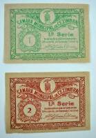 Lote 135 - Lote de 2 Cedulas, Cezimbra, 1 e 2 centavos de 28 de Outubro de 1921, Belas