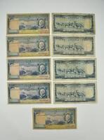 Lote 150 - Lote de 9 notas de 1000 Escudos do Banco de Angola, Americo Tomás de 1962 e 1970, BC