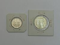 Lote 169 - Lote de 2 moedas de prata, Republica Portuguesa, moeda de 5$00 de 1947 e moeda de 2$50 de 1951, Belas