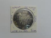 Lote 225 - Moeda Rara de Espanha em prata, 8 Reais de 1773 do tipo 37A, D. Carlos III, cunhagem de Madrid, moeda rara e verdadeira com valor de catálogo de mais de 1000€