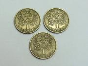Lote 268 - Lote de 3 moedas Alpaca cu 610-zn 200-ni 190 de 1$ (1 escudo portugues) datadas de 1964 no estado BC 