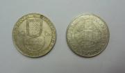 Lote 399 - Lote de 2 moedas de prata da Republica Portuguesa, são moeda de 50 Escudos Comemorativa IVº Centenário da Publicação de " Os Lusíadas " 1572-1972 e moeda de 20 Escudos Renovação Financeira 1953, MBC