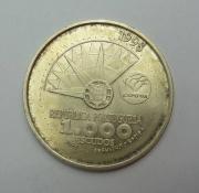Lote 472 - Moeda da Republica Portuguesa de 1000 Escudos em prata comemorativa Ano Internacional dos Oceanos 1998, MBC