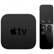 Lote 6017 - APPLE TV (4.ª GERAÇÃO) - Modelo MLNC2QM/A, HDMI 1.4 (720p ou 1080p), ethernet 10/100 BASE-T, Wi-Fi (802.11a/b/g/n/ac com MIMO), tecnologia sem fios Bluetooth 4.0, recetor de infravermelhos e USB-C (para assistência e suporte). Equipamento idêntico com um pvp de € 229. Dim: 98x98x35 cm. Nota: Novo, selado. Consultar valor indicativo em https://www.apple.com/pt/shop/buy-tv/apple-tv/apple-tv-64-gb