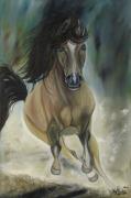 Lote 4 - FERNANDA ROMANO (n.1961) - Original - Pintura a óleo sobre tela, assinada, datada de 2017, motivo "Cavalo”, com 60x40 cm