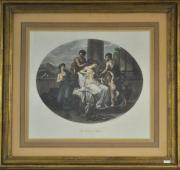 Lote 43 - Quadro com gravura antiga , motivo «The toillet of Venus», moldura dourada com 67x72 cm NOTA: pequenas falhas e defeitos