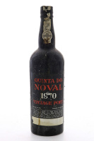 Lote 2016 - PORTO QUINTA DO NOVAL VINTAGE 1970 - Garrafa de Vinho do Porto, Engarrafado em 1972, (750ml - 20,8%vol). Nota: garrafa idêntica à venda por € 239. Garrafa podendo apresentar perda adequada ao período de engarrafamento e rótulos danificados. Co