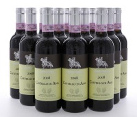 Lote 2048 - CASTELLO DI AMA 2008 – Caixa de 12 Garrafas de Vinho Tinto, Chianti Classico, Reserva, Colheita 2008, Castas Sangiovese, Malvasia Nera, Merlot e Cabernet Franc. Italia, (375ml – 13,5%vol). Nota: conjunto com valor estimado de € 170 ($ 203,40) 