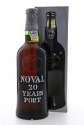 Lote 3415 - PORTO QUINTA DO NOVAL 20 ANOS - Garrafa de Vinho do Porto, Engarrafada em 1987, Quinta do Noval, (750ml). Nota: garrafa idêntica (engarrafado em 1973) à venda por € 95. Caixa de cartão original. Consultar valor indicativo em https://www.garrafeiranacional.com/noval-20-anos-antigo-engarrafado-em-1973-porto.html