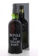 Lote 3544 - PORTO QUINTA DO NOVAL 20 ANOS - Garrafa de Vinho do Porto, Engarrafada em 1987, Quinta do Noval, (750ml). Nota: garrafa idêntica (engarrafado em 1973) à venda por € 95. Caixa de cartão original. Consultar valor indicativo em https://www.garrafeiranacional.com/noval-20-anos-antigo-engarrafado-em-1973-porto.html