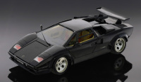 Lote 35 - BURAGO, LAMBORGHINI COUNTACH, 1988 - Miniatura à escala 1:18, metal preto. Made in Italy. Nota: sinais de uso, desgastes e falhas na pintura