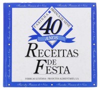 Lote 58 - RECEITAS DE FESTA. 40 ANOS FARINHA BRANCA DE NEVE, LIVRO - Por Maria João Loureiro - Ogivy & Mather Portugal. Edição das Fábricas Lusitana, Lisboa, 1996. Dim: 21x23 cm. Encadernação cartonada. Nota: livro invulgar, sinais de manuseamento e manch