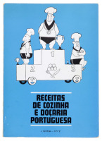 Lote 85 - RECEITAS DE COZINHA E DOÇARIA PORTUGUESA, LIVRO - Edição da Secretaria de Estado da Informação e Turismo, Lisboa,1962. 2ª Edição. Dim: 23x16,5 cm. Encadernação de capa de brochura. Nota: sinais de manuseamento desgastes e manchas