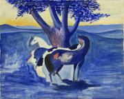 Lote 132 - PAISAGEM COM CAVALOS, SÉC. XX - Pintura a óleo sobre tela, verso com inscrição “Eduardo, Março de 1982”, motivo “Paisagem com Cavalos”, com 40x50 cm