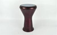 Lote 108 - Darbuka, Alexandria, instrumento de percussão, em alumínio, com 43x27 cm NOTA: usado