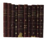 Lote 22 - CONJUNTO DE LIVROS DIVERSOS, SÉC. XIX/XX - 10 vols. "Alta Noite" de Silva Pinto, 1901. "A Dama de Ribadalva" de Manuel da Silva Gayo, 1905. "Escândalo!" de António de Albuquerque, 1904. "As Amantes de Dom João V" de Alberto Pimentel, 1892. "O Monasticon", Tomo I, de Alexandre Herculano,1898, entre outros conforme fotografia. Dim: 19,5x13 cm (maior). Nota: falhas e defeitos, manchas e acidez