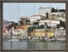 Lote 329 - Painel de Azulejos ricamente emoldurado, com impressão de desenho (alta qualidade), ilustrando "Vista do Porto". Dimensões 30x40 cm (moldura com 35x45 cm). Valor estimado 400 euros