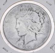 Lote 25 - ESTADOS UNIDOS DA AMERICA, MOEDA DE ONE DOLLAR EM PRATA 900, ANO 1923 - "Peace Dollar". Peso indicativo de 26 g. Dim: 38 mm. Sem classificação atribuída, cabe ao licitante atribuir a classificação e a valorização que entender correta