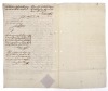 Lote 11 - CONJUNTO DE CARTAS MANUSCRITAS - 3 vols., 1 de D. Pedro IV; Carta de D. Isabel Maria, Infanta Regente dos Reinos e documento assinado pelo Conde do Bonfim. Invulgar. Nota: dobras e acidez - 2