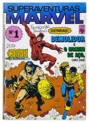 Lote 165 - BANDA DESENHADA - SUPERAVENTURAS MARVEL - Raríssima Revista nº1. Exemplar idêntico encontra-se à venda por € 57 (R$ 250), conversão do dia. Editora Abril, 1982. Dim: 19x13,5 cm. Encadernação de capa de brochura. Muito procurada e invulgar. Nota: sinais de manuseamento e desgastes. Consultar valor indicativo em https://produto.mercadolivre.com.br/MLB-1027290039-superaventuras-marvel-n1-julho-1982-ed-abril-otimo-_JM