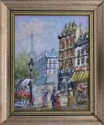 Lote 1023 - BURNETT - Original - Pintura a óleo sobre platex, assinada, motivo “Vista de Paris”, com 25x20 cm (moldura com 32,5x27,5 cm)