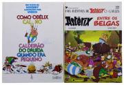 Lote 2254 - CONJUNTO DE ÁLBUNS, UMA AVENTURA DE ASTÉRIX O GAULÊS - 2 Vols. Por R. Goscinny e A. Urdezo. "Como Obélix caiu no caldeirão do druída quando era pequeno"; "Astérix entre os Belgas" Dim: 29x21 cm. Encadernações cartonadas. Nota: sinais de manuseamento, acidez