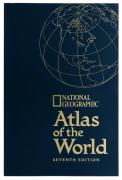 Lote 2531 - NATIONAL GEOGRAPHIC - ATLAS OF THE WORLD, LIVRO - Edição em língua inglesa. Seventh Edition. Edição da NGS, 1999. Giant Size. Dim: 46,5x30,5 cm. Encadernação de capa de brochura em pele sintética. Nota: exemplar bem estimado.