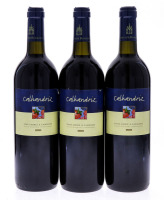 Lote 3241 - CALHANDRIZ 1998 - 3 garrafas de Vinho Tinto Regional Estremadura, Calhandriz 1998, das Castas Tinta Roriz e Camarate, Alcântara Agrícola, Quinta da Romeira, (750ml - 12%vol.). Nota: rótulos danificados