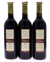 Lote 3283 - RIMOR 2002 - 3 garrafas de Vinho Tinto Regional Estremadura Rimor 2002 das Castas Castelão, Tinta-Miúda e Camarate, Caves Dom Teodósio, Rio Maior, (750ml - 12,5%vol.)