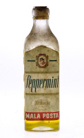 Lote 3338 - PEPPERMINT MALA POSTA - Garrafa de Licor de Peppermint, Mala Posta, Rynbende, (400ml). Nota: garrafa antiga, apresenta perda e rolha à vista