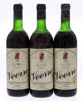 Lote 3519 - VÊERRE 1985 - 3 Garrafas de Vinho Tinto, Garrafeira 1985, Fernando Rodrigues, Ourém, (750ml - 13%vol.)