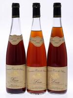 Lote 3578 - DOMAINE TOUR DES CHENES 1991 - 3 Garrafas de Vinho Rosé Francês, Domaine Tour des Chenes 1991, Lirac, Appellation Lirac Contrôlée, França, (750ml - 14%vol.). Nota: ligeiras perdas, uma garrafa apresenta fuga