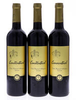 Lote 3696 - CONVENTUAL 2013 - 3 garrafas de Vinho Tinto Regional Alentejano, Conventual 2013, Adega Cooperativa de Portalegre, das Castas Aragonez, Trincadeira e Alicante Bouschet, (750ml - 13,5%vol.). Nota: este vinho foi galardoado com o Prémio Boa Comp