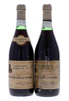 Lote 3708 - ADEGA COOPERATIVA DE PORTIMÃO 1974 - 2 garrafas de Vinho Tinto, Reserva 1974, Adega Cooperativa de Portimão, (750ml - 12,5%vol). Nota: invólucros de protecção das rolhas algo danificados