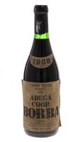 Lote 3718 - BORBA 1989 - Garrafa de Vinho Tinto, Reserva 1989, Adega Cooperativa de Borba, (750ml - 12,%vol.). Nota: garrafa idêntica à venda por € 19. Rótulo algo danificado. Consultar valor indicativo em https://www.garrafeiranacional.com/1989-borba-res