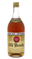 Lote 3808 - BRANDY POÇAS JUNIOR 5 ESTRELAS - Garrafa de Old Brandy, 5 Estrelas, Envelhecido em Cascos de carvalho, Manoel D. Poças Junior, Vila Nova de Gaia, (1000ml). Nota: garrafa idêntica á venda por € 19,50. Consultar valor indicativo em https://www.g