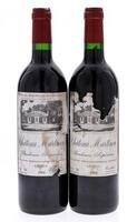 Lote 3850 - CHATEAU MARTINON 1994 - 2 garrafas de Vinho Tinto Francês, Chateau Martinon, Bordeaux Supérieur 1994, Appellation Bordeaux Superieur Controlée, (750ml - 12%vol.). Nota: rótulos legíveis mas danificados