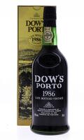 Lote 3863 - PORTO DOW'S LBV 1986 - Garrafa de Vinho do Porto, Late Bottled Vintage 1986, engarrafado em 1992, Silva & Cosens, (750ml - 20%vol.). Nota: em caixa de cartão original