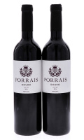 Lote 3928 - PORRAIS 2014 - 2 garrafas de Vinho Tinto, Doc Douro, das Castas Touriga Nacional, Touriga Franca, Sousão e Tinta Barroca, com estágio de 9 meses em barricas de Carvalho Francês. Enólogo - Francisco Olazabal - Sociedade Agrícola Quinta de Porra