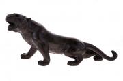 Lote 5011 - TIGRE JAPONÊS EM BRONZE - Representação maciça de felino. Dim: 19x13,5x40 cm (aprox.). Nota: bem conservado. Patine