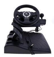 Lote 5236 - LOGITECH, VOLANTE E PEDALEIRA PARA PS2-PS3 - Modelo Driving Force Pro. Nota: sinais de uso, liga