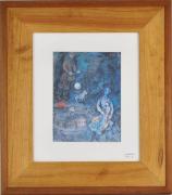 Lote 35 - Marc Chagall (1887-1985) - reprodução sobre papel da obra "La Famile" de 1976, com 22x16cm. Dimensão da moldura 46,5x40,8cm.