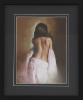 Lote 5147 - DOMINGO ÁLVAREZ GÓMEZ (n.1942) - Original - Pintura a pastel sobre papel, assinada, motivo "Figura Feminina", com 37x28 cm (moldura com 57x47 cm)