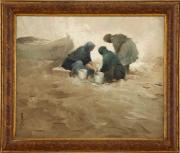 Lote 6103 - VICENTE DELGADO RUBIO (n.1925) - Original - Pintura a óleo sobre tela, assinada, motivo "Mujeres en la Playa", com 46x55 cm (moldura com 56x65 cm). Óleo deste pintor à venda por € 1.800 numa leiloeira Espanhola. Nota: Vicente Delgado Rubio Nasceu em Madrid em 1925. Pintor autodidacta. Membro dos grupos "Amigos de Velasquez" e "grupos LID" entre 1962 e 1965. Exposições individuais e colectivas em Madrid, Barcelona, ??Valencia, Bilbao, Zaragoza, Gijon, Elche, Cadiz, Euskadi, Canadá e J