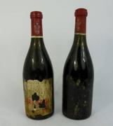 Lote 311 - 2 garrafas de vinho tinto Ferreirinha " Barca Velha " 1965 com rótulos rasgados,danificados pela humidade. Muito bons niveis de vinho