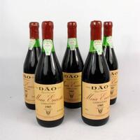 Lote 349 - 5 Garrafas Vinho Tinto Dão Reserva Meia Encosta 1980 Borges & Irmão 