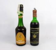 Lote 373 - Lote de 2 garrafas de Vinho Tinto, garrafa Terra Quente Colheita de 1985 e garrafa Calvados Du Pays D´Auge Père Magloíre, Reserva Velha, para coleccionador, Nota: apresentam perda