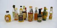 Lote 451 - Lote de 15 garrafas miniatura composto por Whiskey, Licor, Gin, entre outros, para coleccionador